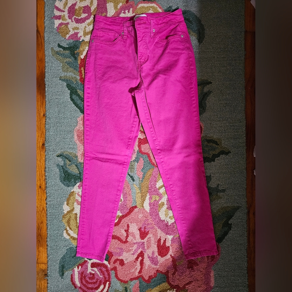 Crown & Ivy High Rise Skinny Pink Jeans